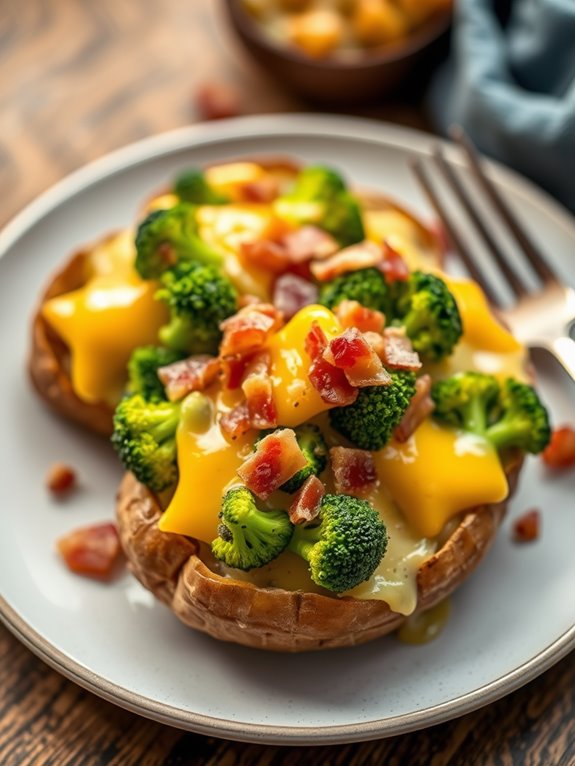 bacon infused cheesy broccoli dish