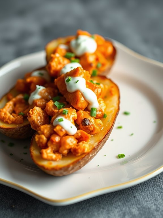 buffalo chicken potato skins