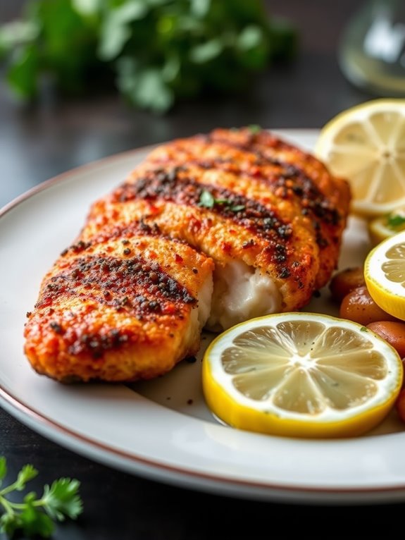 cajun flavored air fried swordfish