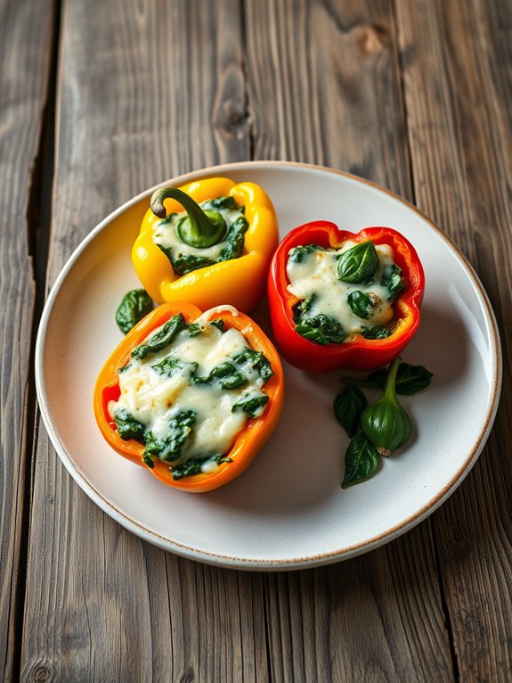 cheesy spinach pepper delight