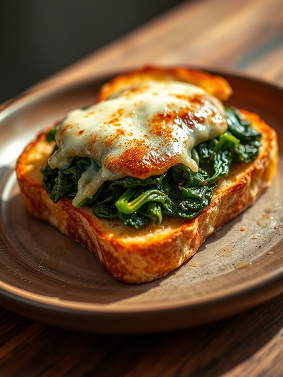 cheesy spinach toast delight