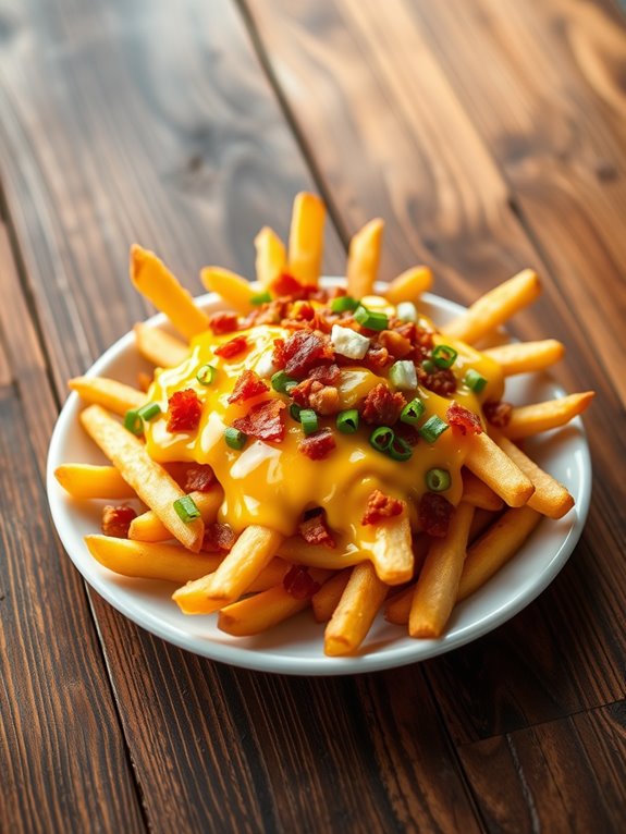 cheesy topped french fries