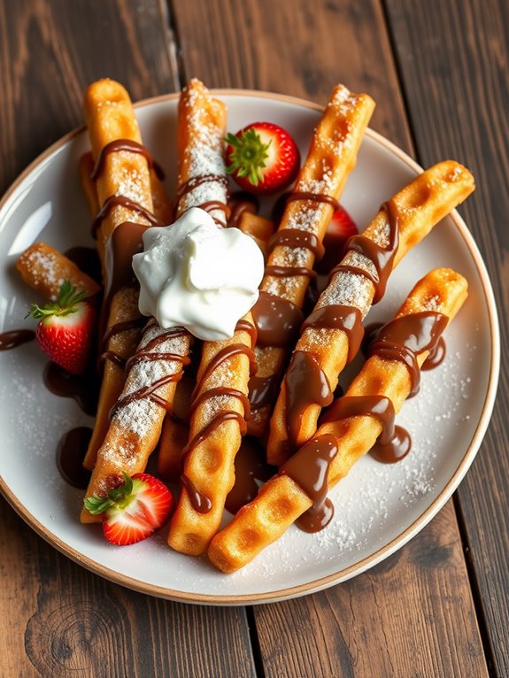 chocolate filled fried dessert treat