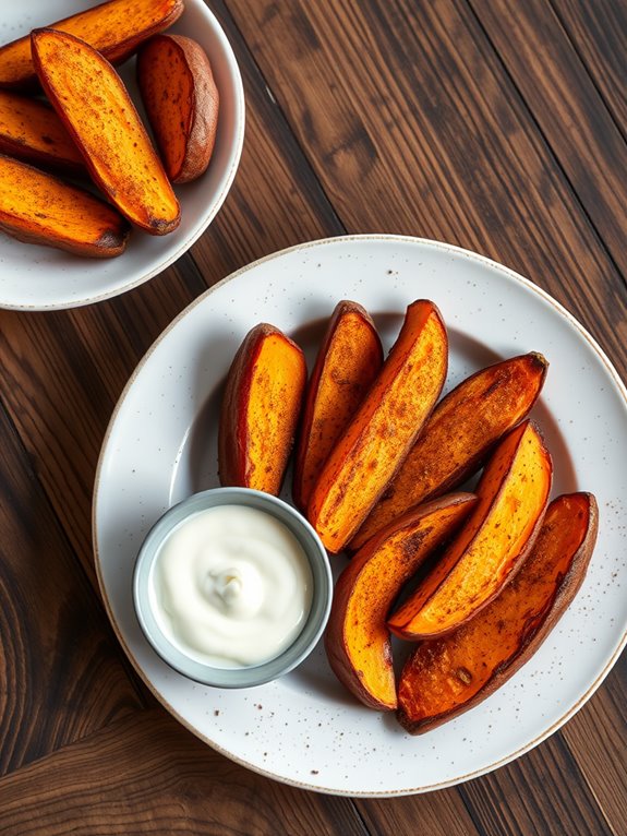 cinnamon spiced sweet potato wedges