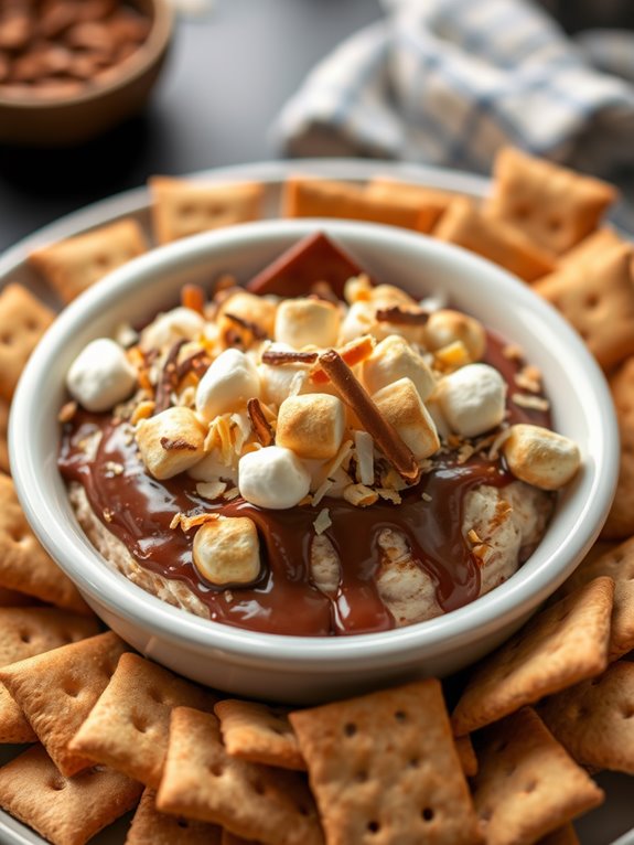 coconut infused s mores dip