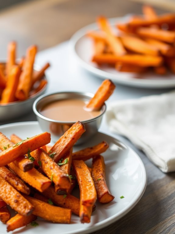 crispy air fried sweet potatoes