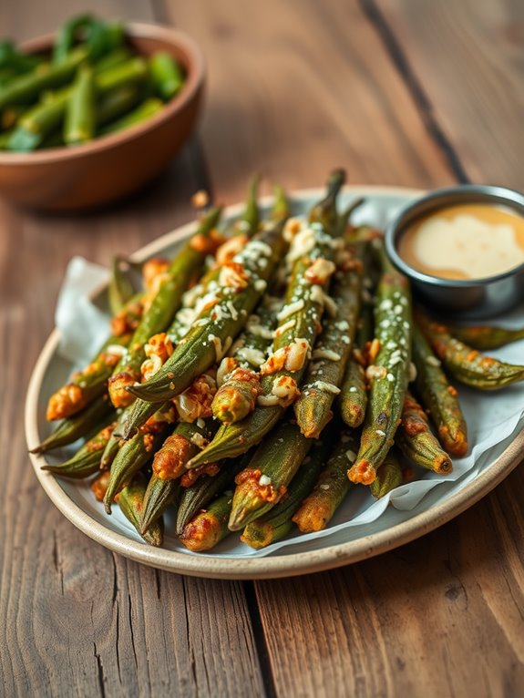 crispy cheesy okra snack