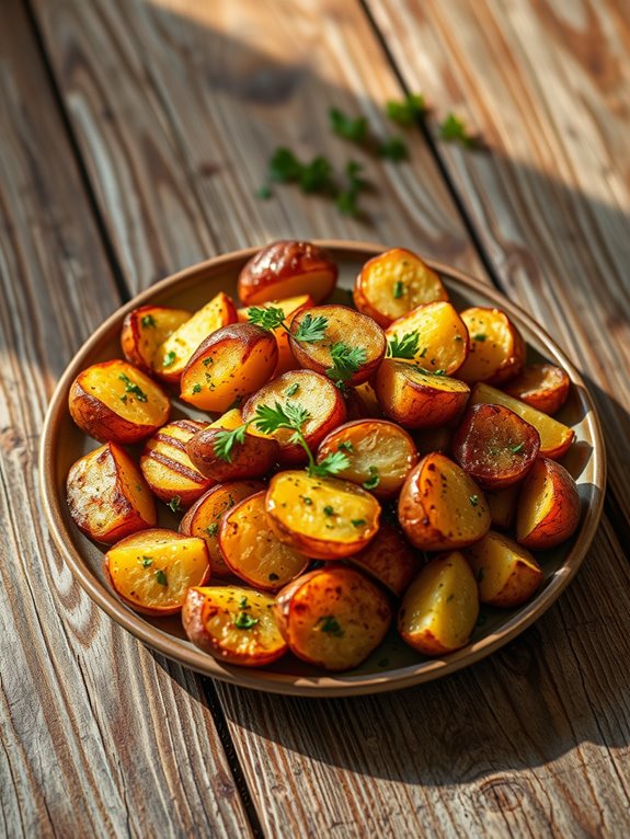 crispy garlic herb potatoes