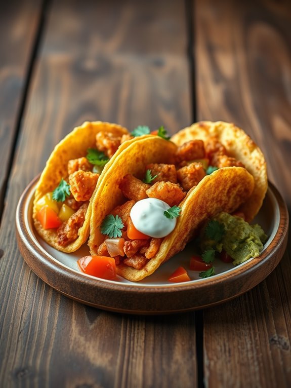 crispy golden air tacos