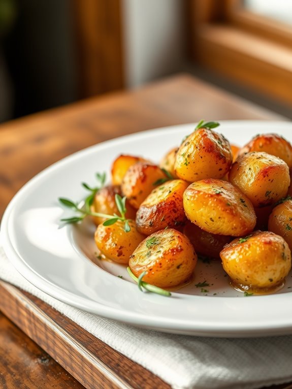 crispy herb infused potatoes