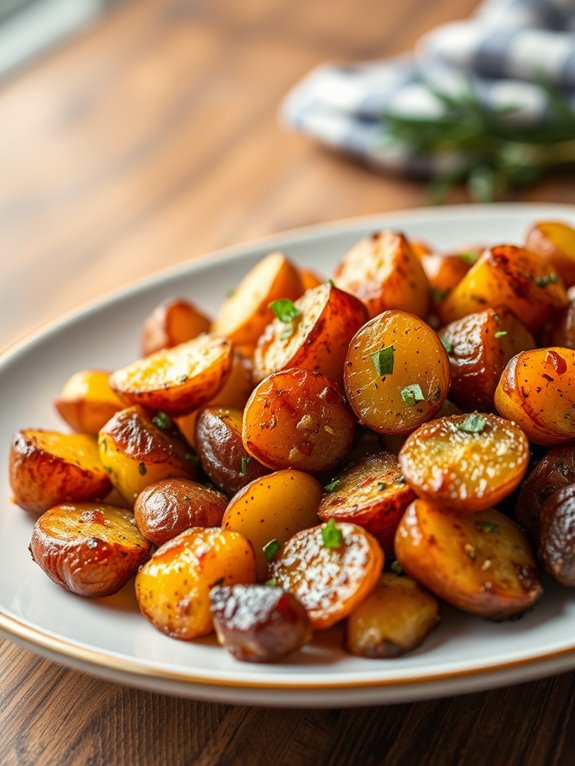 crispy herb infused potatoes