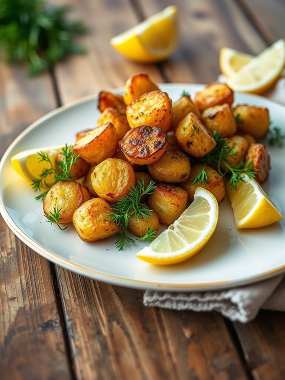 crispy lemon dill potatoes