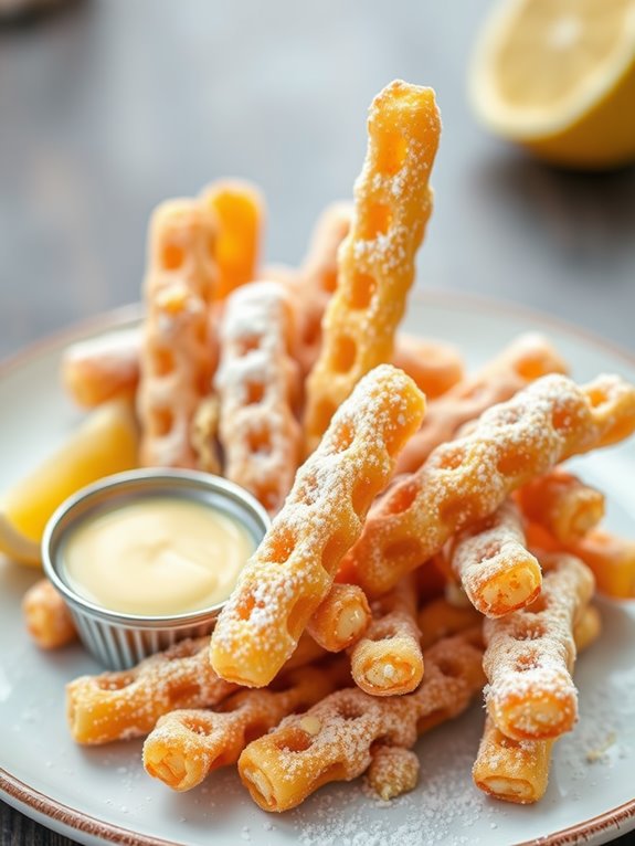 crispy lemon flavored dessert fries