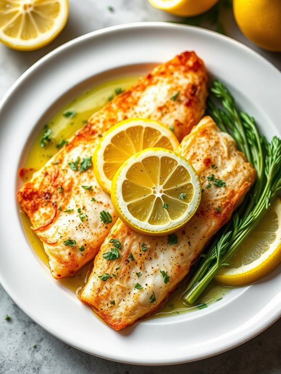 crispy lemon herb flounder