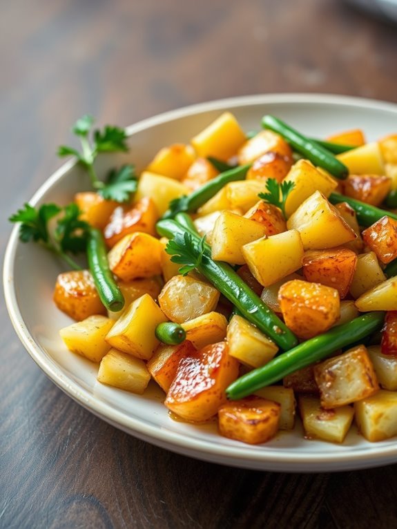 crispy potato bean salad