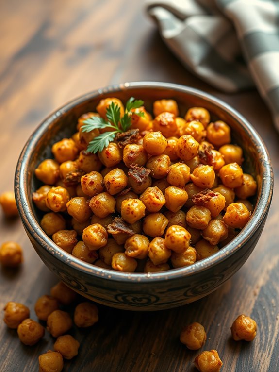 crispy roasted chickpeas snack