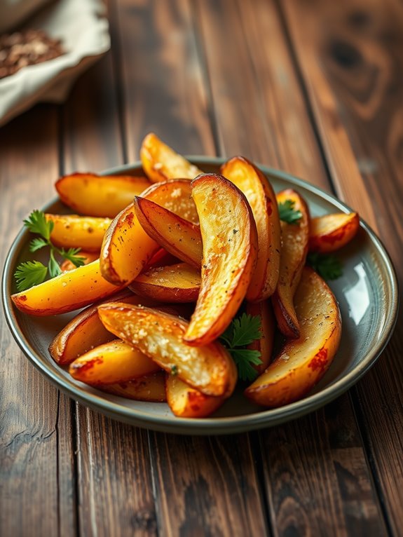 crispy seasoned potato wedges