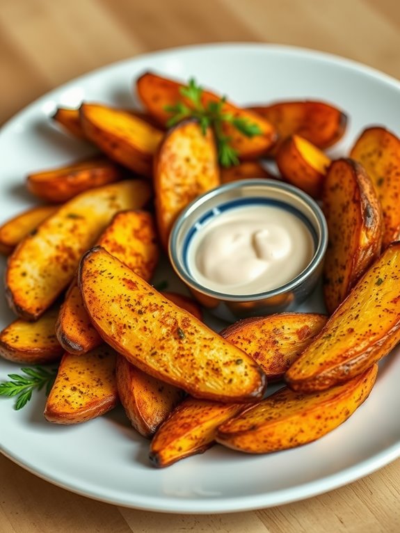 crispy seasoned potato wedges