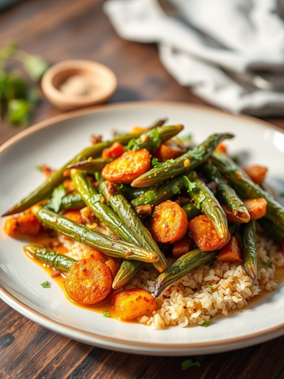 crispy spiced okra dish