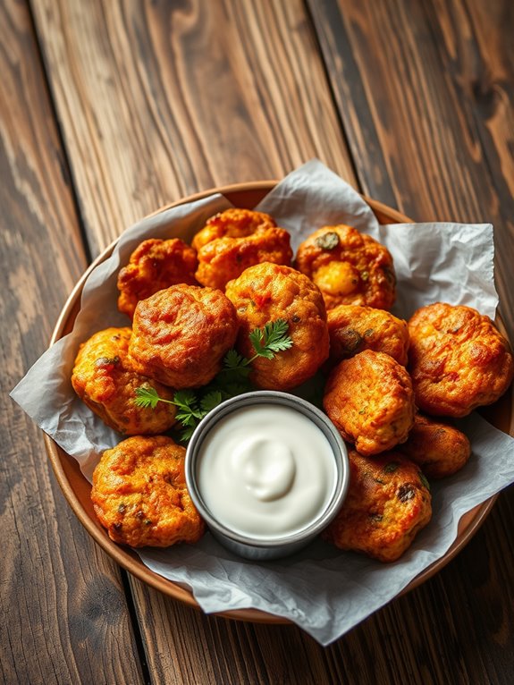 crispy spiced vegetable fritters