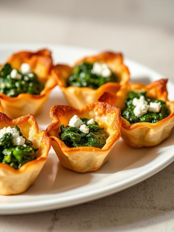 crispy spinach feta bites