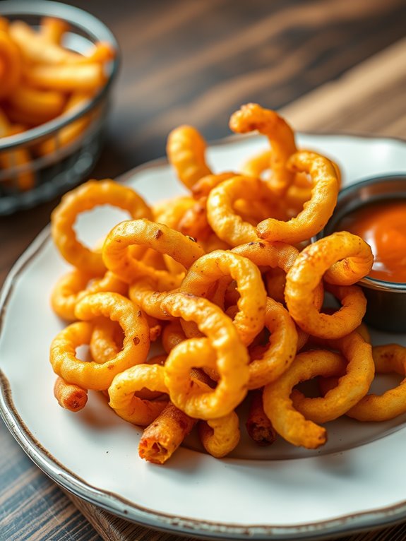 crispy spiral cut potatoes