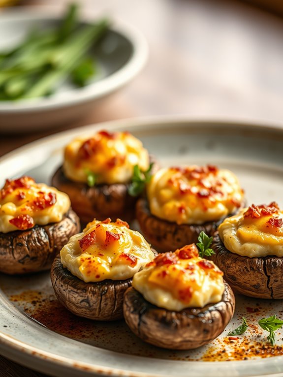 crispy stuffed mushroom bites