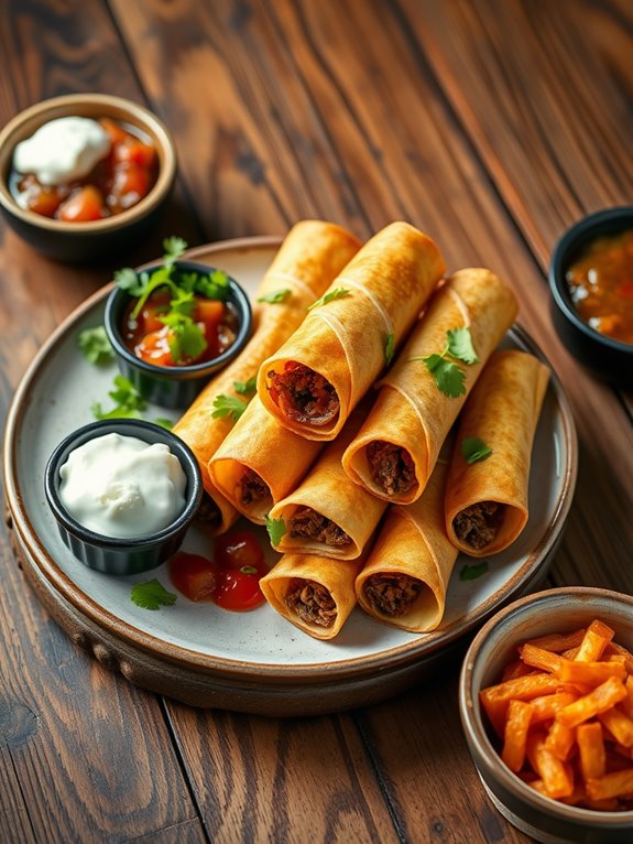 crispy tex mex beef rolls