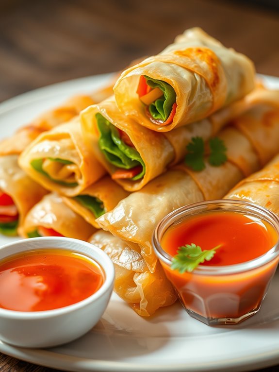 crispy veggie filled rolls