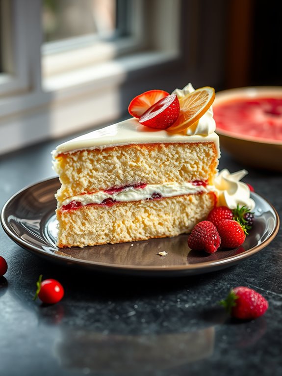 delicate vanilla sponge dessert