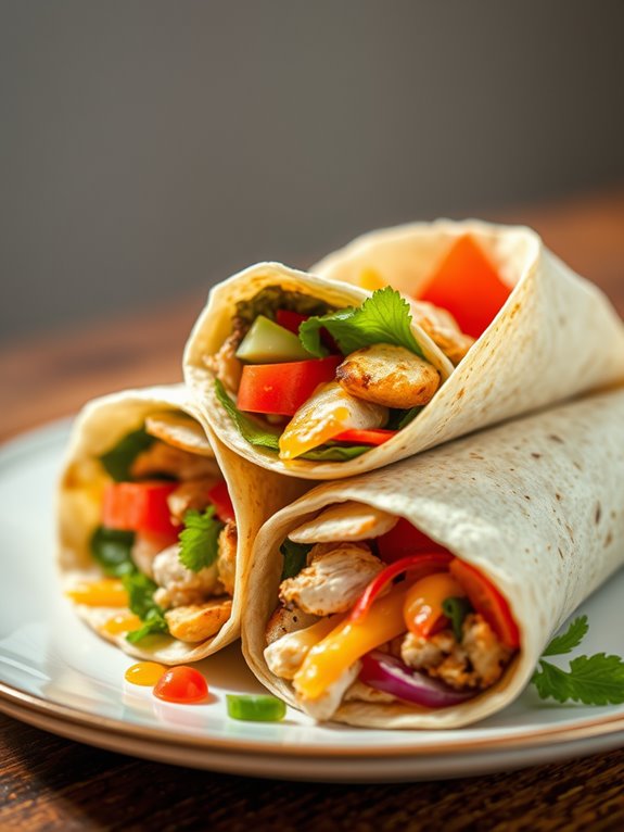 delicious filled tortilla wraps