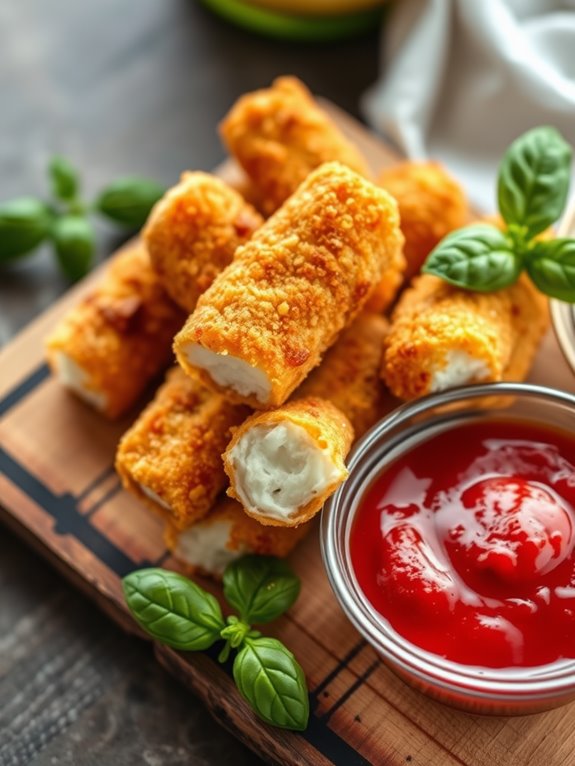 delicious homemade mozzarella sticks