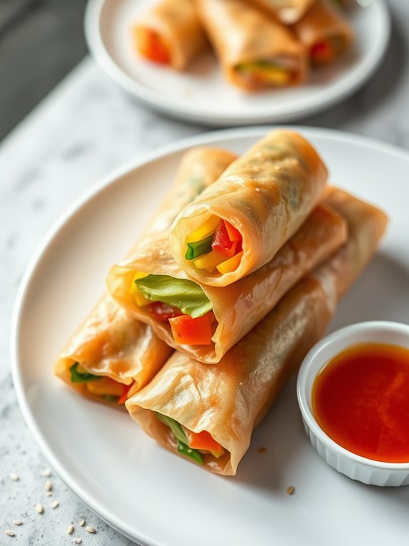 delicious vegetable spring rolls