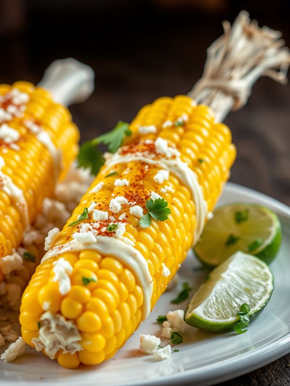 elote with creamy toppings