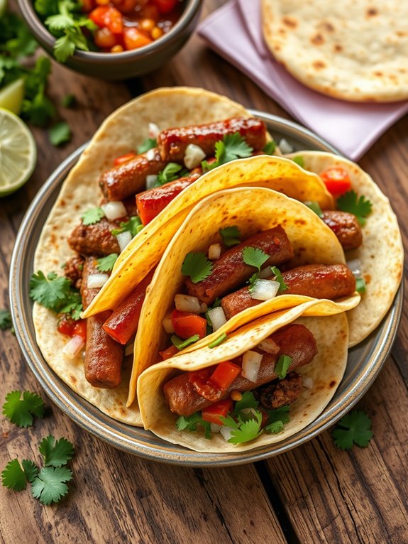 flavorful spicy sausage tacos