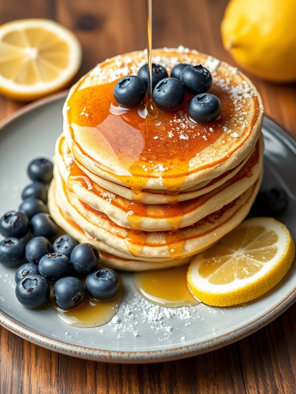 fluffy blueberry lemon pancakes