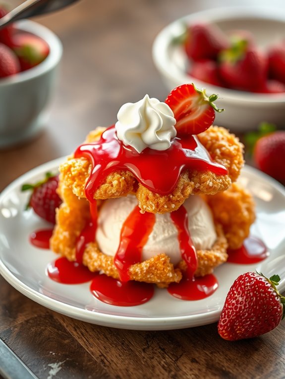 fried strawberry shortcake delight