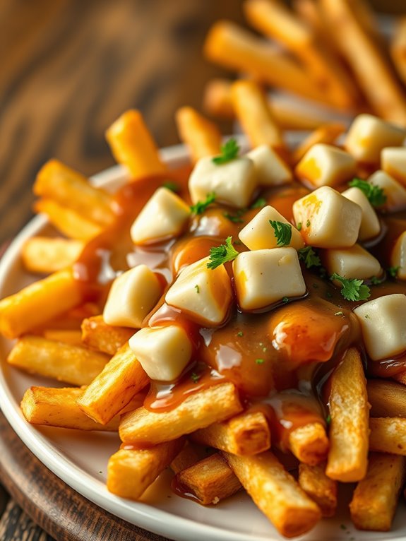 fries with poutine toppings