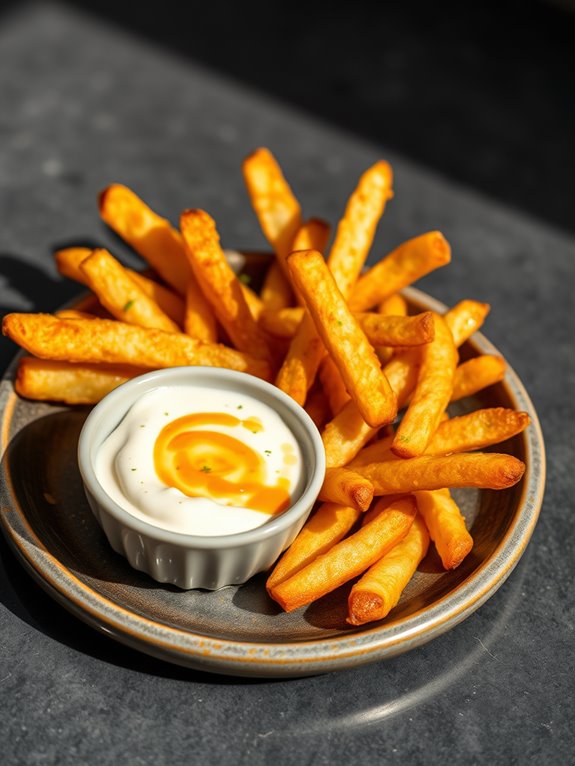 fries with tzatziki sauce