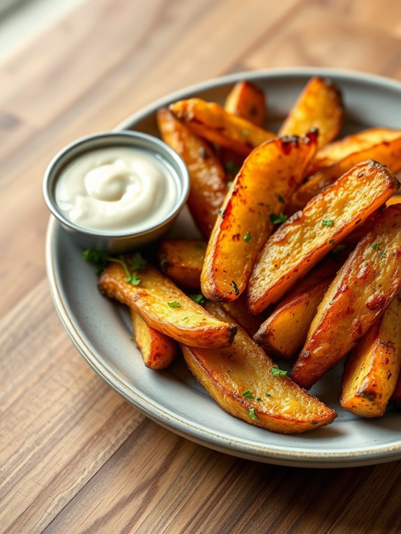 garlic aioli dip wedges