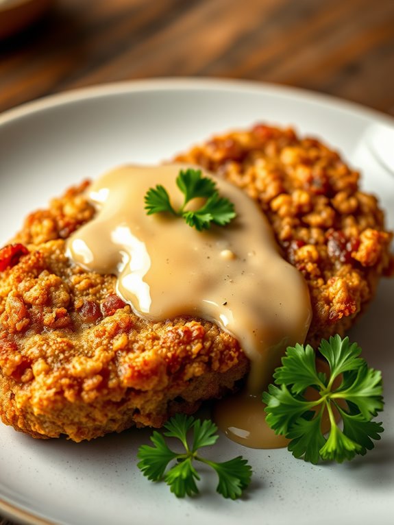 garlic herb fried steak