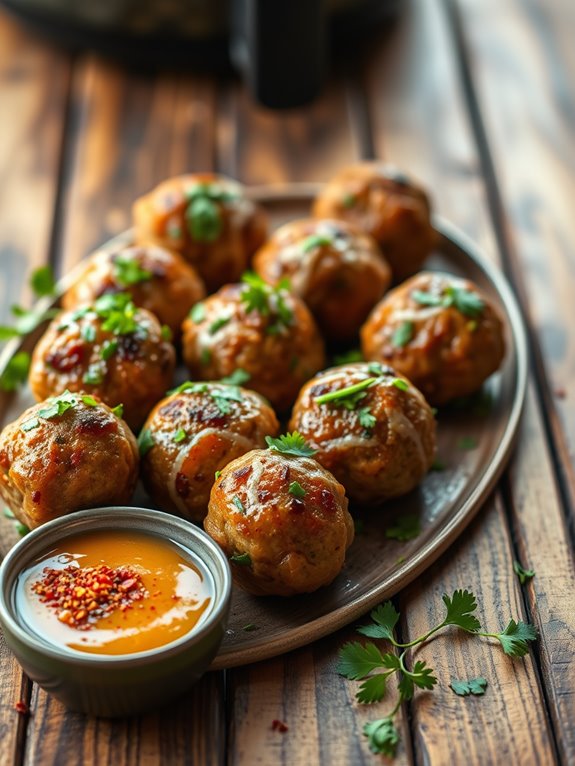 garlic infused spicy meatballs