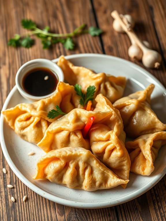 garlic infused vegetable dumplings