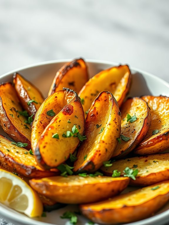 garlic lemon potato wedges