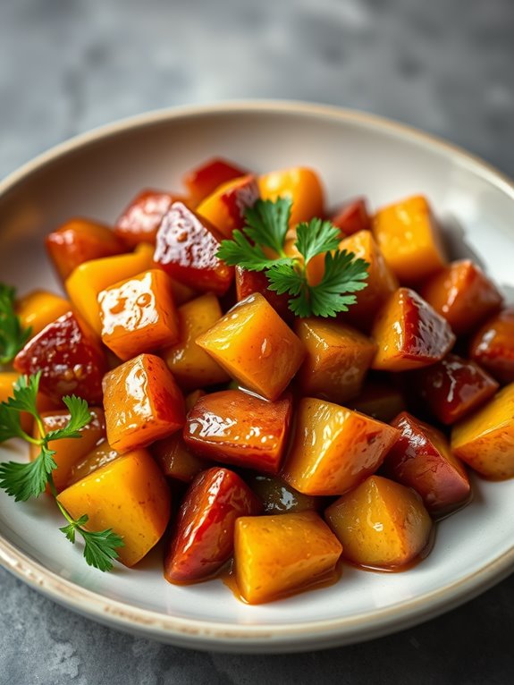 glazed honey mustard potatoes