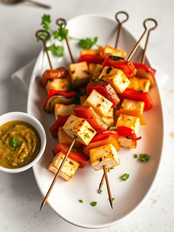 grilled indian cheese skewers