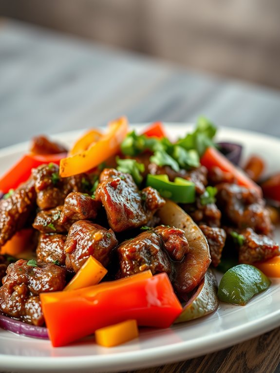 healthy beef veggie fajitas