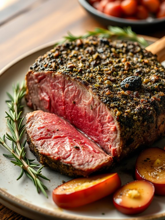 herb crusted rib eye