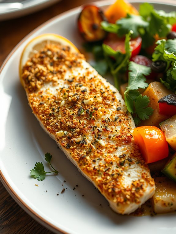 herb crusted swordfish delight