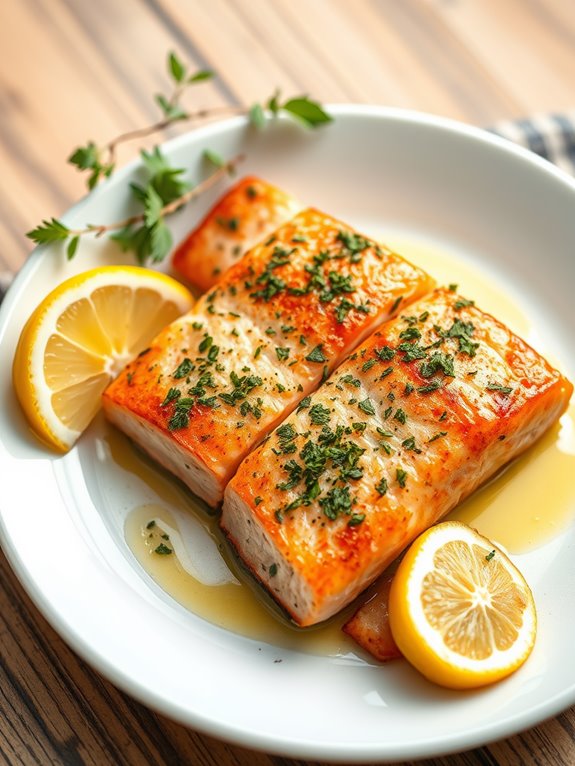 herb infused air fryer salmon